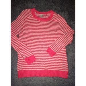 Pink striped knit sweater